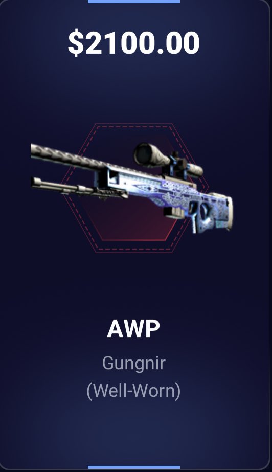 DaddyskinsCSGO's tweet photo. LIKE for AWP Gungnir 🥶

RT for AWP Prince 👑 https://t.co/PQpuUp0TwS