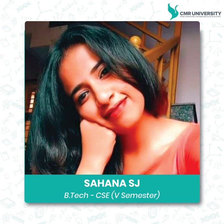 UniversityCmr's tweet photo. The accomplishments of Shahana SJ, from https://t.co/ZUM8mDY97z - CSE (5th Sem), have been inspiring others to adopt holistic approaches towards balancing academics and extracurriculars. 

#CMR #CMRUniversity #CMRBangalore #achievement #success https://t.co/XzcvFMgTtU