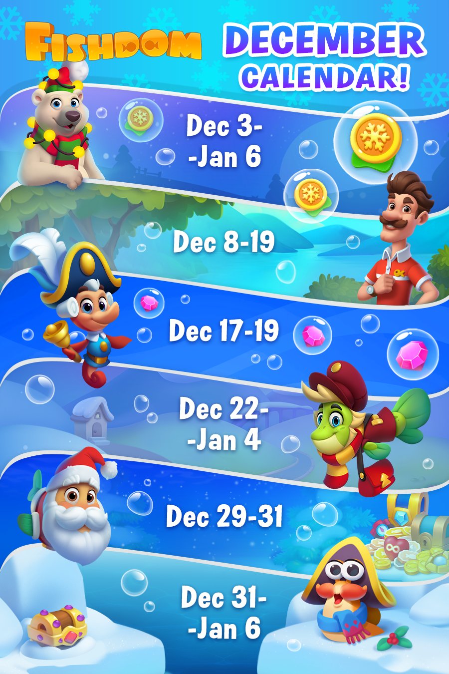 Fishdom Christmas 2022 Fishdom On Twitter: "Yay, This December Is Certainly Going To Be Busy! ☃  Plan Your Time With Our Events Calendar! 🐠 Https://T.co/Dnonbmujz8" /  Twitter