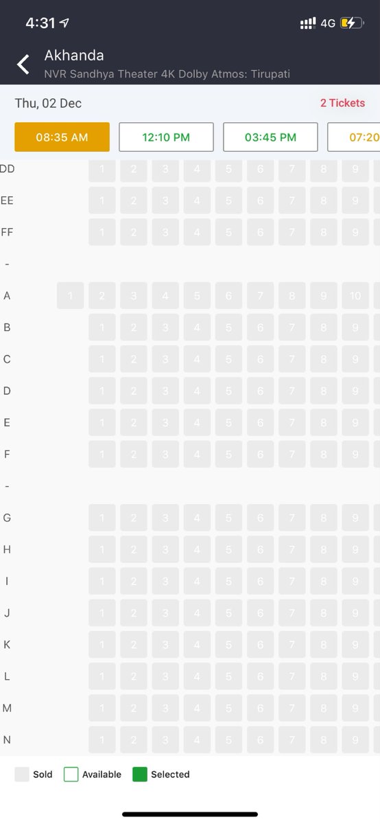 BuffTelugu's tweet photo. And 8.35 am show Sold out💥💥🥁

#AkhandaMania
#Akhanda https://t.co/PRPsDJg0II