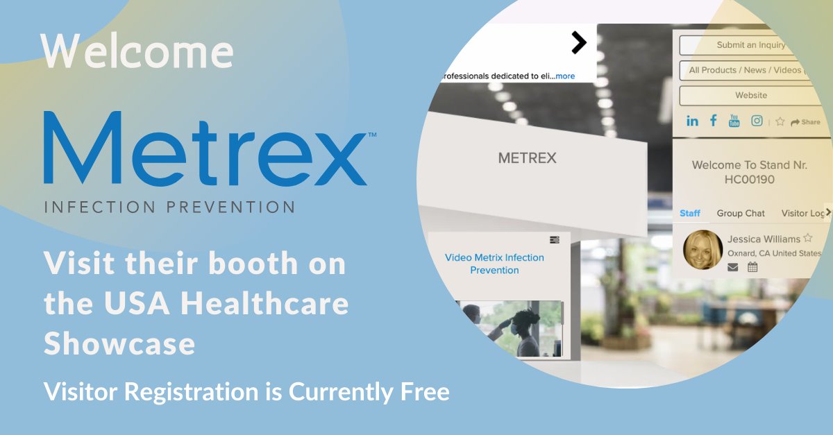 HCSC_USA's tweet photo. We are delighted to welcome Metrex to the USA Healthcare Showcase. You can visit their Digital Exhibit through the following link -> https://t.co/lVIrketPJK
#healthcare #metrex #exhibit https://t.co/Q54SPj2VAl