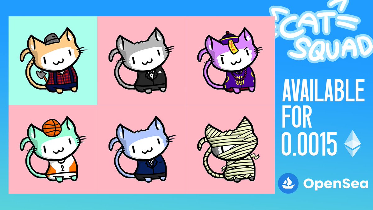CatSquadNFT's tweet photo. 6 Cats left for only 0.0015 ETH each!

Get yours now! 😻😻😻

ETH:
https://t.co/iDZPz3hb3T

POLYGON:
https://t.co/J7NJW8zN3j

#NFT #NFTs #NFTCommmunity #NFTdrops #NFTartist #NFTcollection https://t.co/zDuu3zww7O
