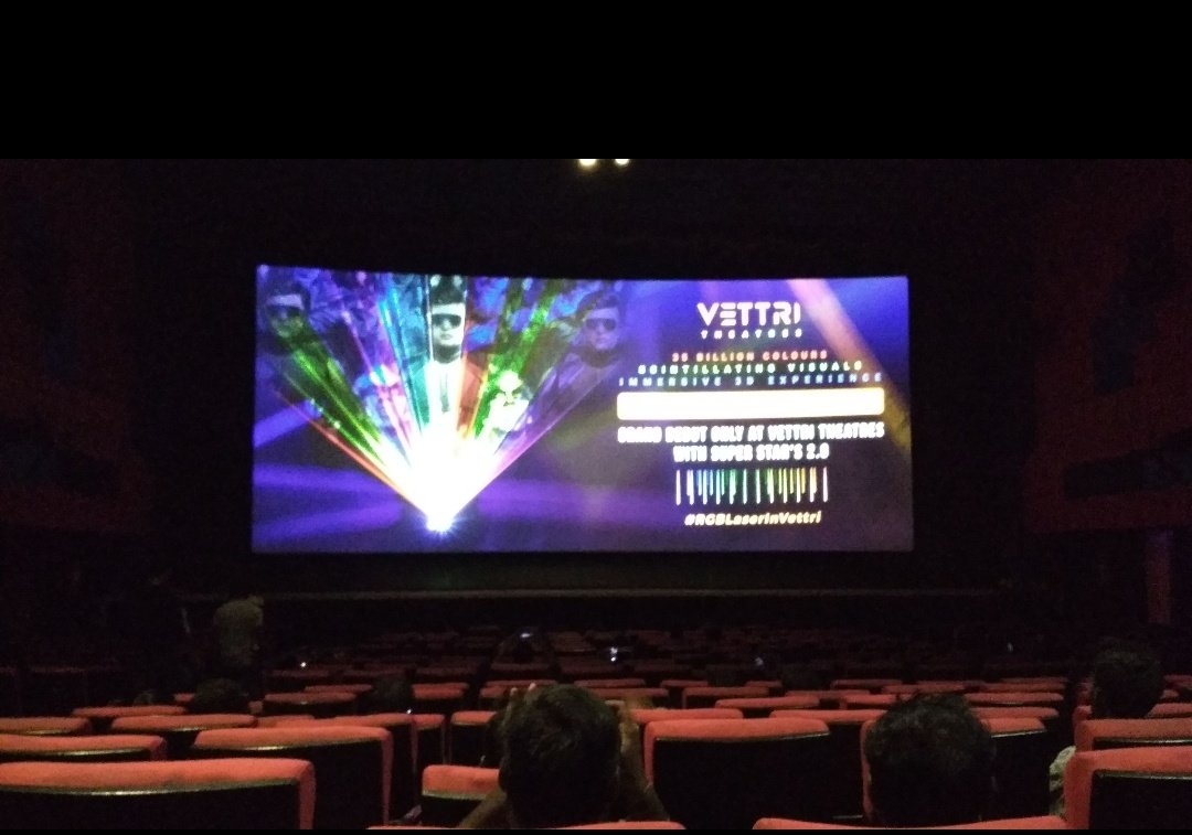 cinemarasigan19's tweet photo. 3 years of @ChristieDigital #RGBlaseratVettri and #3YearsOf2Point0 😍

@VettriTheatres is the first theater in India to equip #RGBlaserprojection ❤️ and #Rakesh anna won IMAX Big Cine Award for this innovation ☺️

This #RGBlaserprojection is gift for cinema fans like us 😍 https://t.co/c8WKsbYwgi
