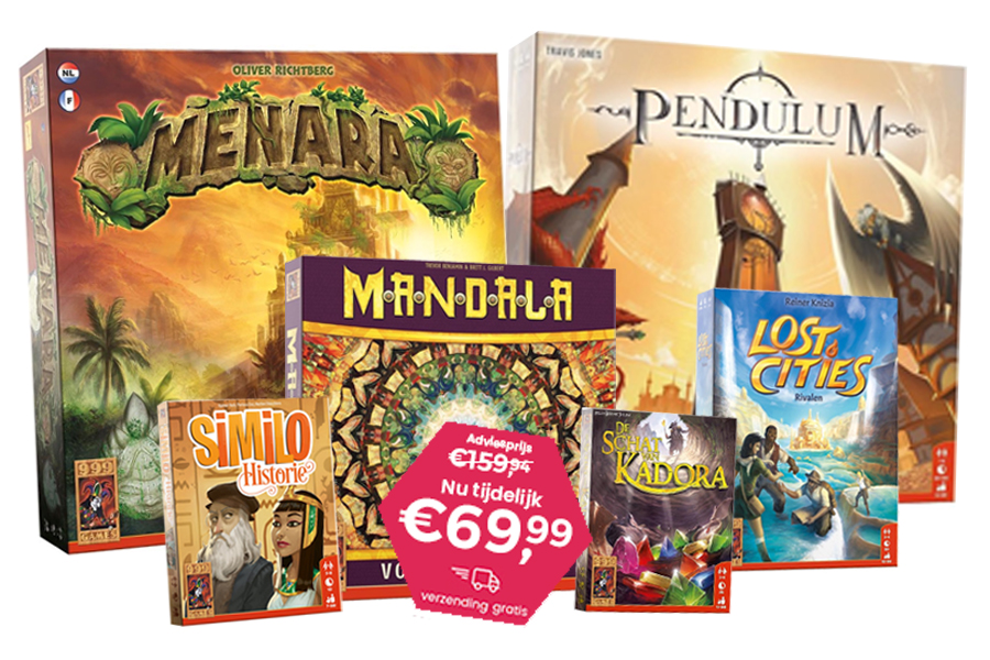 6 bordspellen ter waarde van € 159,95 voor € 69,95! De 999Games outletpakketten zijn beschikbaar! bordspeltijd.nl/outlet-spellen… #spellen #bordspellen