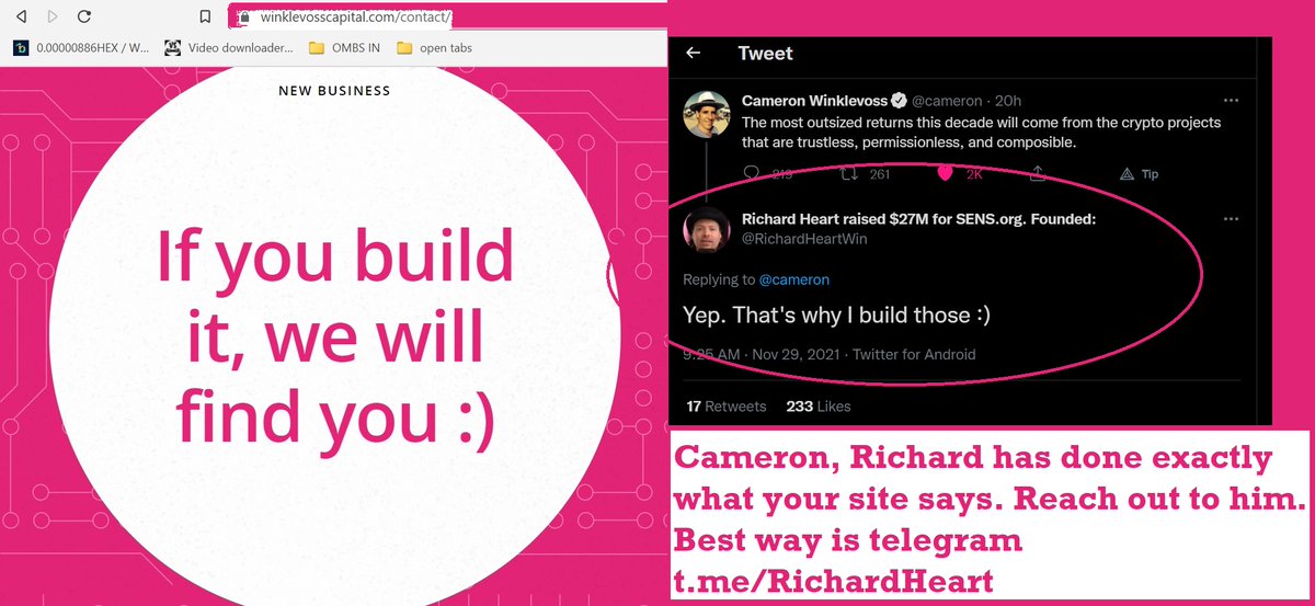 crypt0k1ng's tweet photo. @RichardHeartWin @cameron Reach out to Richard https://t.co/xPzw5eibT7 He literally has accomplished what your own website states. https://t.co/NpomLXkYuO Let's see if you follow up. @tyler #hex #pulsechain #DesignedToPUMP https://t.co/gJ7wNVQLgy