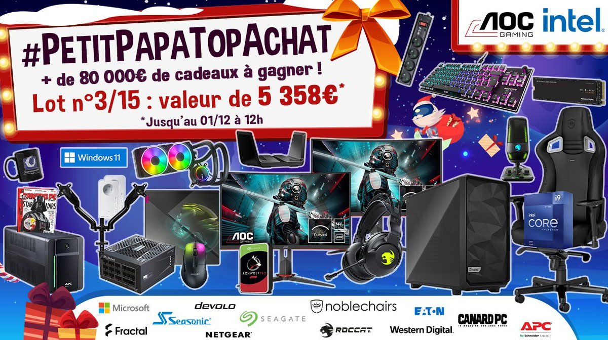 Concours 🎁 #PetitPapaTopAchat 🎄

Le #Lot3 est dispo !

A vos #RT !!!

x.com/TopAchat/statu…