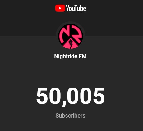 Today we hit 50k subscribers on #YouTube !
youtube.com/nightridefm
