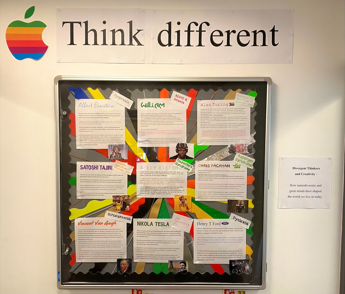 Great display on neurodiversity and creative thinking, and the benefits to ADT subjects. Thanks Mr Bull. It’s good to reflect on neurodiversity and different skills and abilities, as well as how we think differently when looking at challenges. #GartreeDiversity