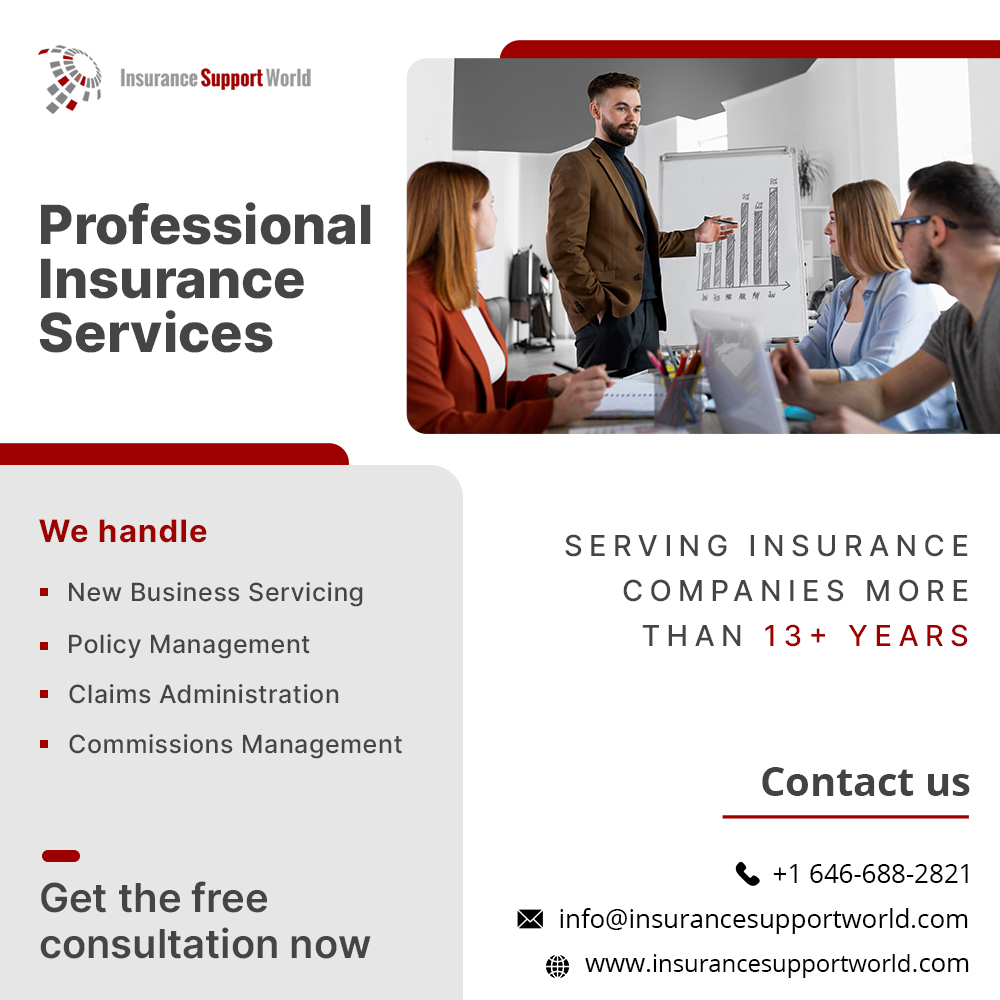 lnkd.in/gmPSW9G Is it challenging for you to manage the workload of your insurance business? We are a team of trained insurance professionals that can help you manage all your back-office functions
Send your queries to info@insurancesupportworld.com or +1 646-688-2821