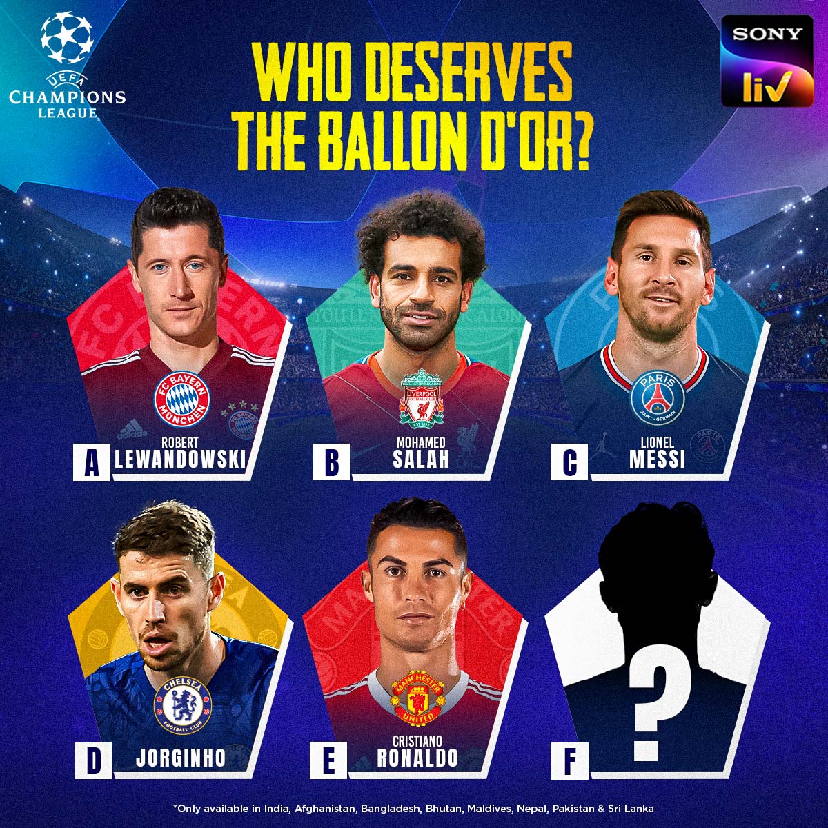 SonyLIV's tweet photo. Less than 2๏ธโฃ4๏ธโฃ hours before the Ballon d'Or 2021 winner is announced โฑ๏ธ
Comment with your pick NOW ๐
#UCL #UltimateClashofLegends #SonyLIV https://t.co/YXRLUuMc6U