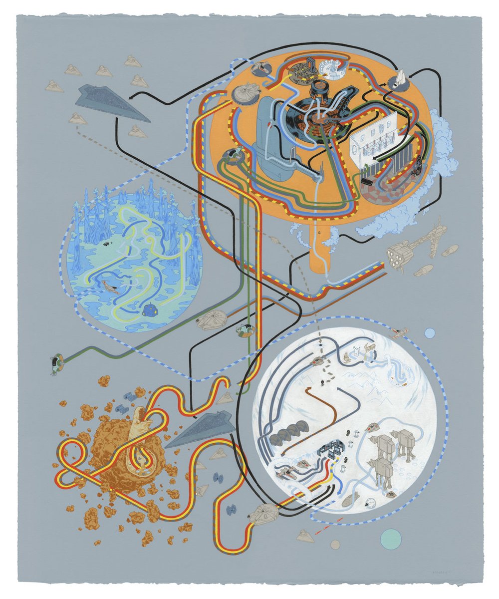 FrenchPaperArtC's tweet photo. De Tatooine à Endor, découvrez le parcours de Luke Skywalker dans la Guerre des Etoiles au Retour du Jedi https://t.co/lRToj0yM4L une œuvre en édition limitée de l'artiste Andrew DeGraff #jedi #CineMAPS #starwars #art #illustration #editionlimitee https://t.co/1eMru4t29D