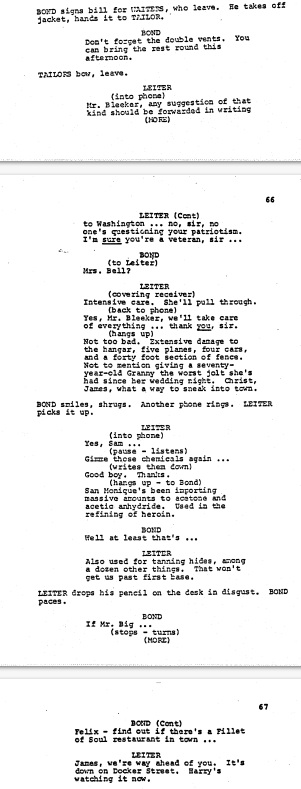 Felix Leiter and Mrs Bell and her wedding night in the script for Live And Let Die.

#JamesBond #RogerMoore #DavidHedison #LiveAndLetDie #screenplay #GivingASeventyYearOldGrannyTheWorstJoltShesHadSinceHerWeddingNight