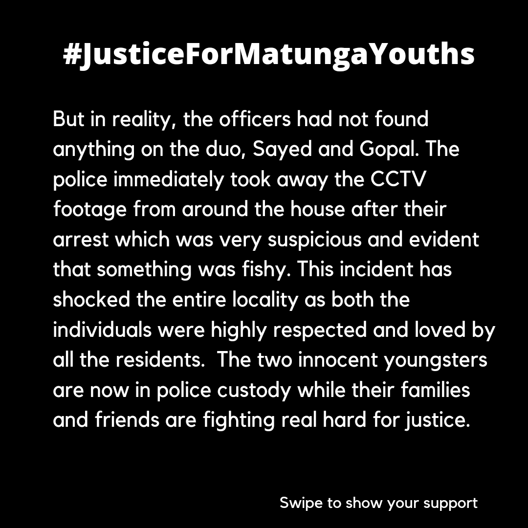 Sadik24792's tweet photo. Why should the middle class always suffer? 
My brother, Sayed and his friend, Gopal are both innocent and are wrongly framed. 
We want #JusticeForMatungaYouths, join us and be our voice.

@CMOMaharashtra
@CPMumbaiPolice
@MumbaiPolice @DGPMaharashtra @fayedsouza @BDUTT https://t.co/lLj0RQcEbj