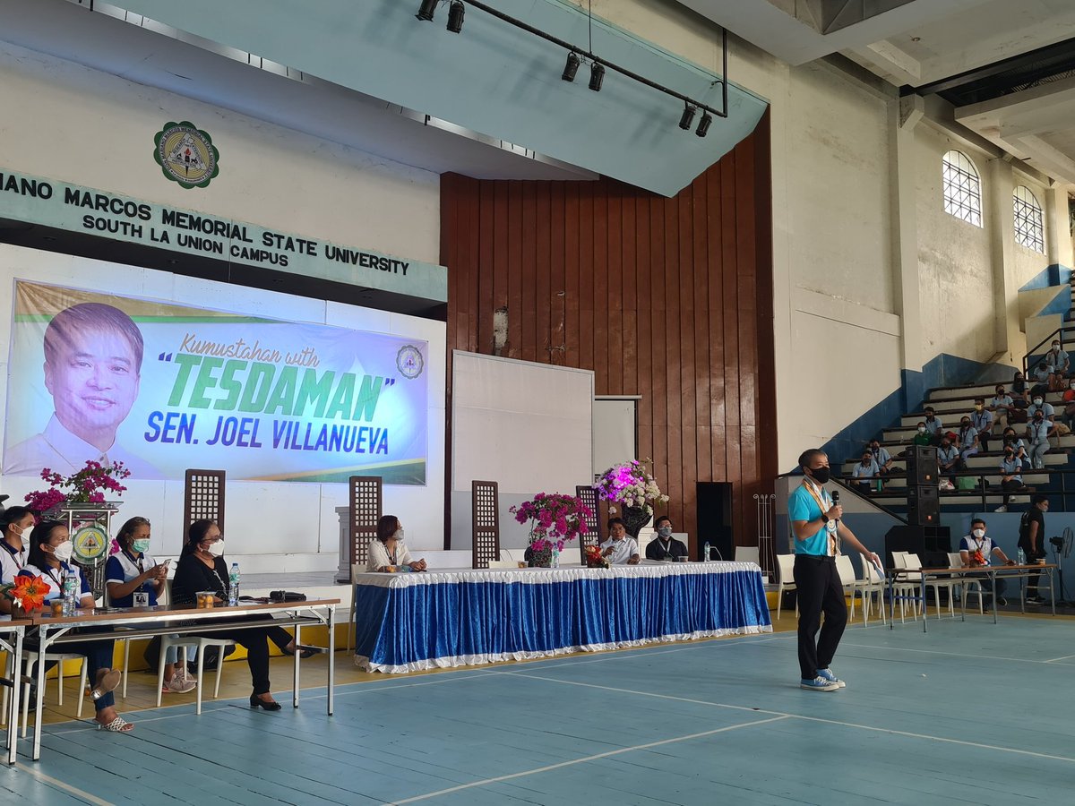 TrabahoTeam's tweet photo. @senatorjoelv: We have to learn how to manage the pandemic. "We're glad that DMMMSU will start its face-to-face classes." https://t.co/952isuobGE
