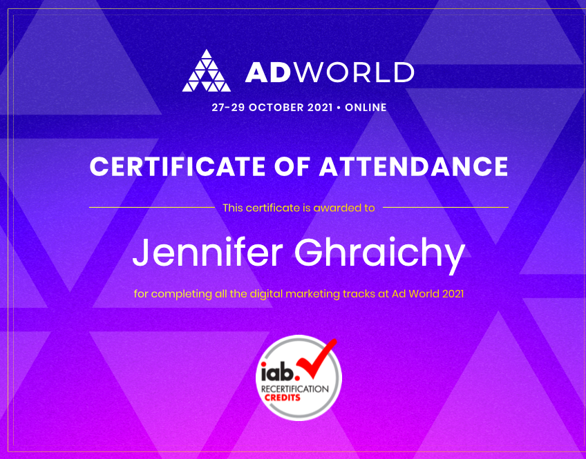 A month already passed on this beauty, didn't have the chance to share it with you guys. Thank you #ADWORLD for bringing the best in the field! Wouldn't be able to attend without the support of the awesome agency I'm part of ANDCO

#Bringtheaction #adworld2021 #Seeyouatthenextone https://t.co/yHEkXBMLZR
