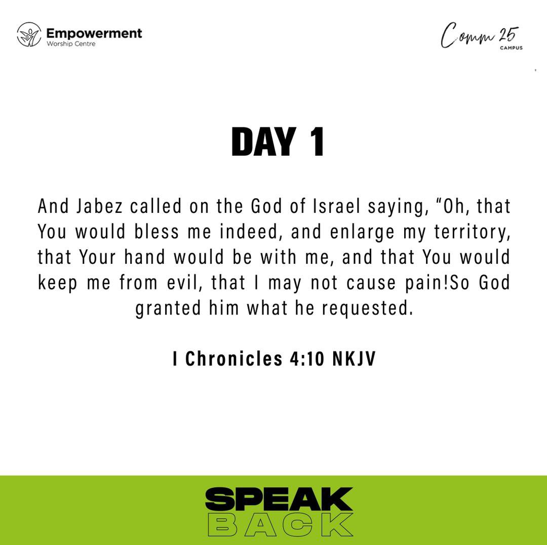ewccomm25campus's tweet photo. We’re Speaking Back !!!

See you at 06:30 pm. 

We refuse to be silent!!!!
———
 #itsashift #speakback
#fastingandprayer
#thepowerofgod #empowermentworshipcentre  #prayer #warfare #worship #ewccomm25campus #gideondanso #thebestisyettocome https://t.co/8QCCZcG6X9