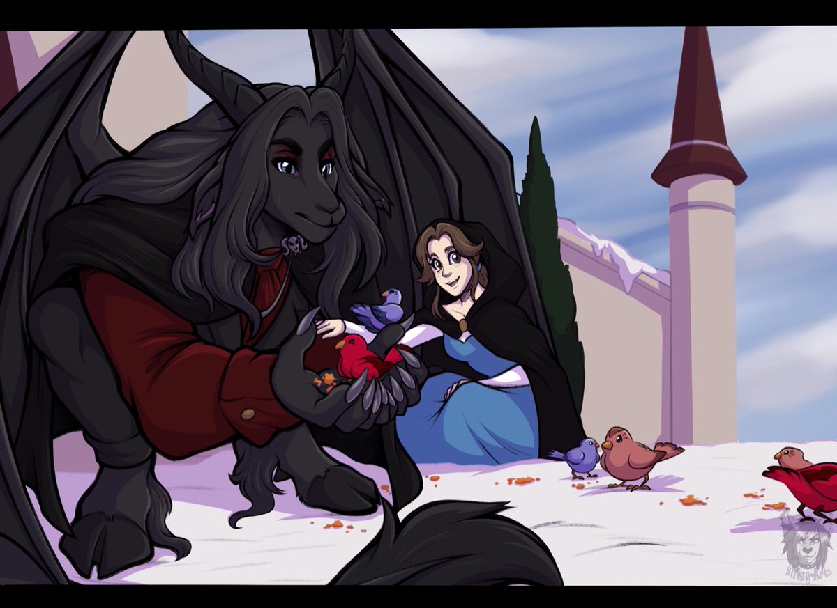 Reyl0s's tweet photo. “I wonder why I didn’t see it there, before.” 🎶 🐦
Screenshot re-draw of my BATB, #Millory AU! <3 https://t.co/Zn3OezgxM4