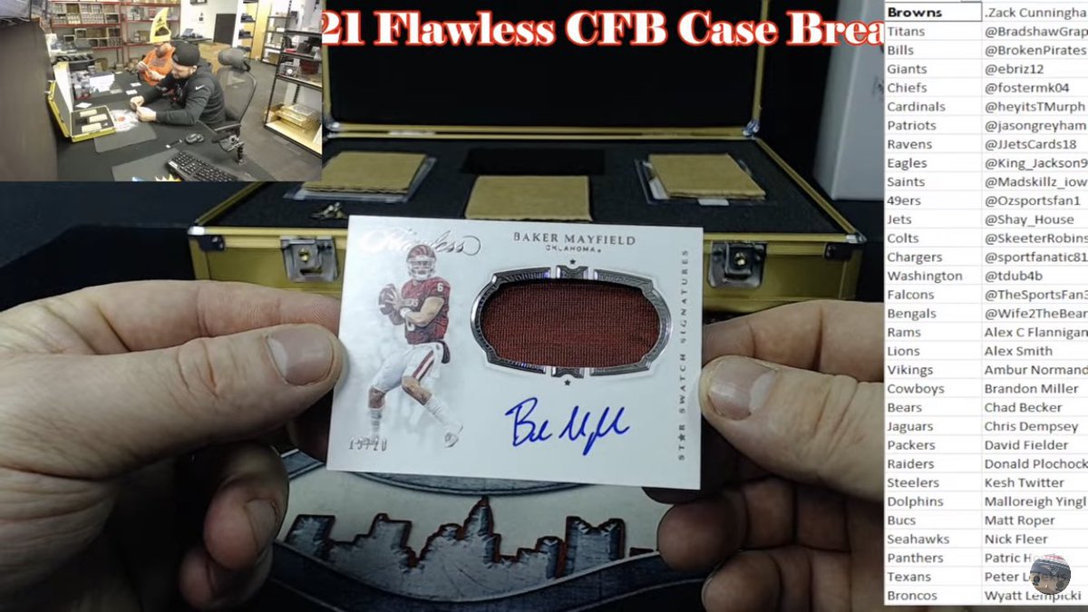 zack0978's tweet photo. Huge ThankYou to @BuckCityBreaks for not only giving me the Browns in their free flawless case after #RandomGate last week but for also pulling me a Baker auto!!! Thank you guys so much. I truly appreciate it more that yโall even know. It means a lot to me ๐๐๐๐ฅ๐ฅ๐ฅ #thehobby https://t.co/t4W42K2wl5