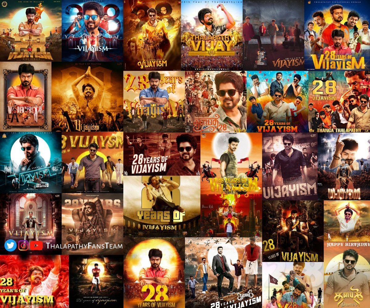 VijayFansUpdate's tweet photo. Last year excluding the countdown designs, there was a lot of Amazing designs from Thalapathy Fans for VIJAYism day ❤️ 

Waiting to watch this Year's amazing designs 😍 5 Days to go 🎉 

#Beast #Master @actorvijay https://t.co/pul0XIADd2