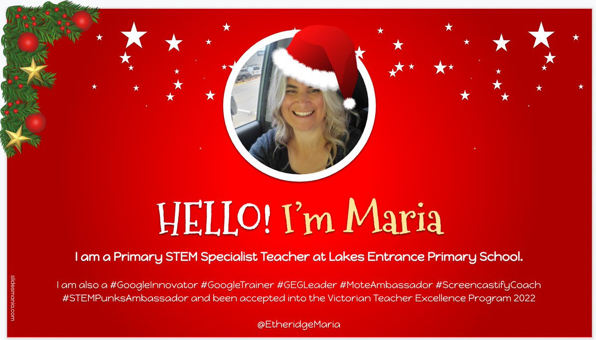 EtheridgeMaria's tweet image. Loving the new &quot;Happy Holidays&quot; Slidedeck @SlidesManiaSM . I will be using it with @Datacom Brisbane EdTech Breakie Wednesday Morning
#Differentiate #SupportStudentLearning #EmbraceEdTech @GEG_Lakes_VIC #GoogleEI #GoogleET #MOTEambassador #ScreencastifyCoach #STEMPunksAmbassador