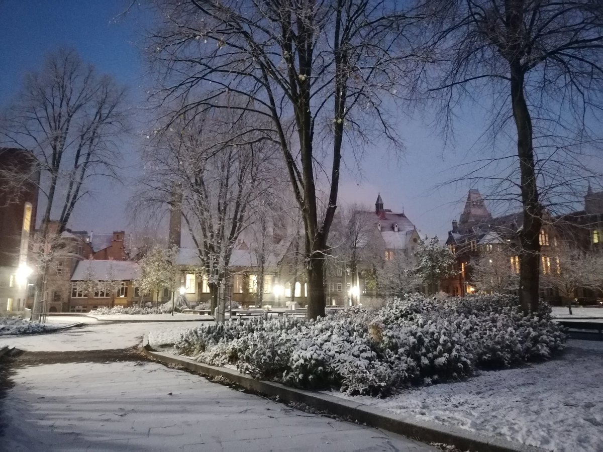 UoMHeritage's tweet photo. Good morning @OfficialUoM! 🧤 Wrap up warm today, everyone, and mind the ice! ❄️ https://t.co/uj1yodacUi
