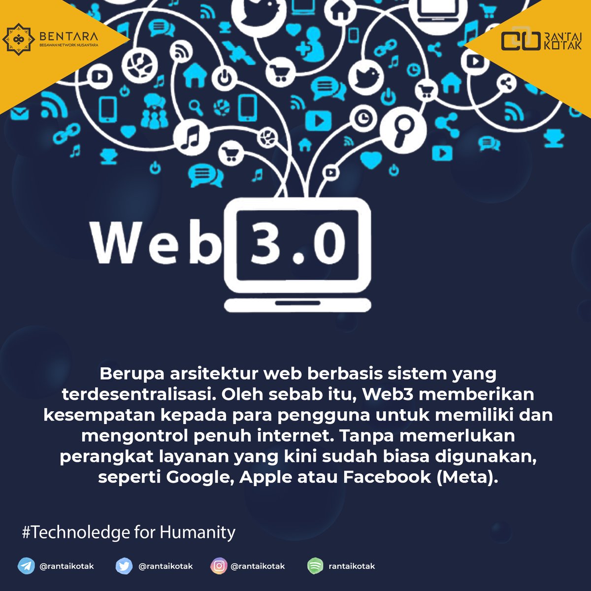 RantaiKotak's tweet photo. Kenalan yuk sama Web 3.0

#Technoledegeforhumanity https://t.co/l5mSuJKQsg