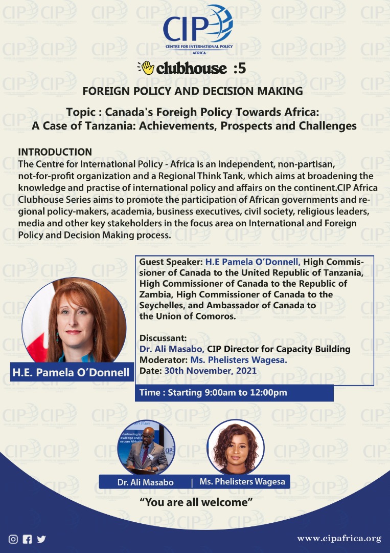 Want to know more about Canadian Foreign Policy? Tune in tomorrow on Clubhouse.