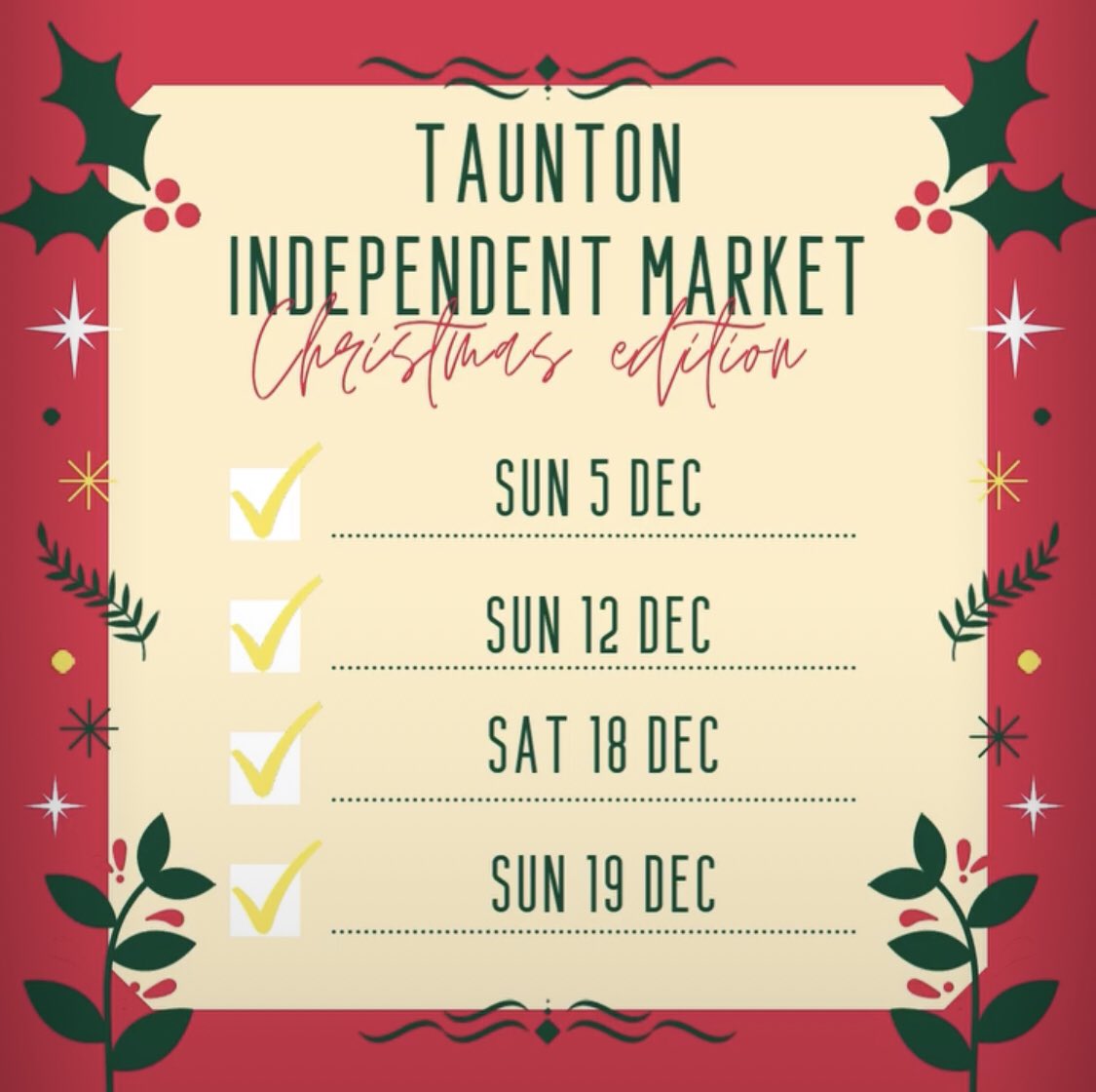 Only 6 days to go until we’re back on Castle Green with our first of four markets brimming with plenty of stalls to inspire you with unique, personal, scrumptious &amp; most importantly local Christmas Gifts

What are you looking forward to the most? 

We can’t wait to welcoming you