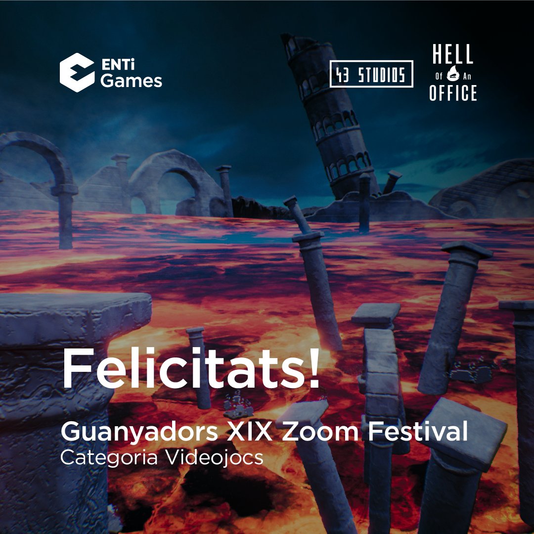 ENTI_BCN's tweet photo. Felicitats als nostres @EntiAlumni de Studio43 @HellOfAnOffice, guanyadors a la categoria de videojocs del @FestivalZoom. Sou pur #TalenEnti i us ho mereixeu!!
Si voleu escapar d'aquesta oficina infernal no us perdeu la seva demo a @steam https://t.co/ZSfMb6rjri https://t.co/mDcSY7jm5z