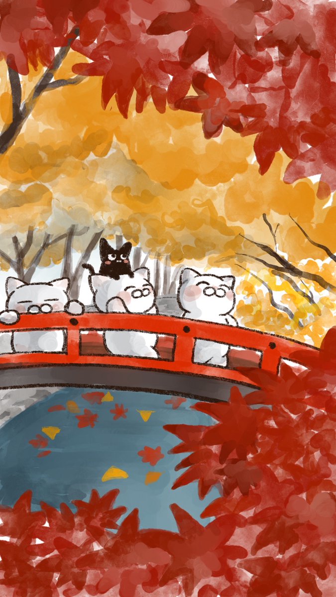 「紅葉狩り🍁 」|大和猫のイラスト