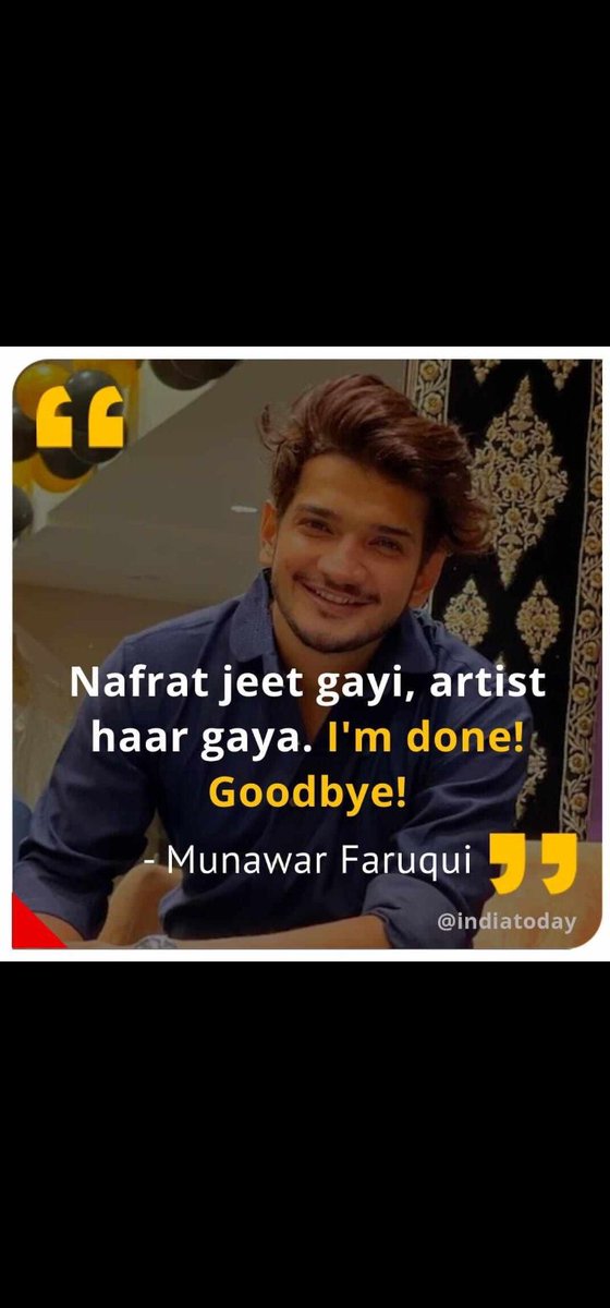 ZafirRehan's tweet photo. Kamlesh Tiwari's suffering has ended, but #MunawarFaruqui has to suffer every day. This is the punishment for being a Muslim in this fascist state. #istandwithMunawarFaruqui https://t.co/ez2BBIOMKM
