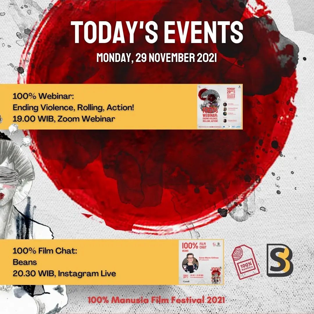 100prsenmanusia's tweet photo. #100PMFF2021 Today's events (Monday, 29 November 2021) !
Jangan sampai terlewat ya!
#100PersenManusia #FilmFestival #FilmScreening #Journey #HumanRights #InfoEvent #EventJakarta https://t.co/LZtBZHVUoX