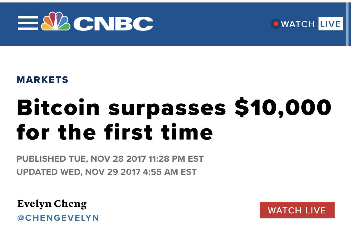 Đúng 4 năm trước, ngày này, #Bitcoin đạt $10K USD lần đầu tiên.
$1 - Mơ đi
$10 - Mơ đi
$100 -  Mơ đi
$1K - Mơ đi
$10K - Mơ đi
$100K - ?
$1 triệu usd - ?
$10 triệu usd - ?
Người hoài nghi sẽ mãi hoài nghi
BTC sẽ luôn quá rẻ nếu bạn tin và quá mắc nếu bạn không tin