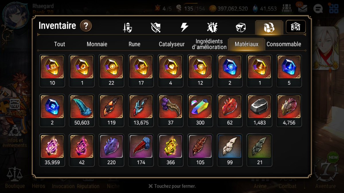 rhaegard's tweet photo. Week end boost chasse plutôt productif sur #epicseven. C'est parti pour du craft intensif. Gl pour vos stuffs @GianniVendetta @Abderra00084389 @H0KI_Twitch @BwMelow @neozoks54 https://t.co/9DH3eIkihM