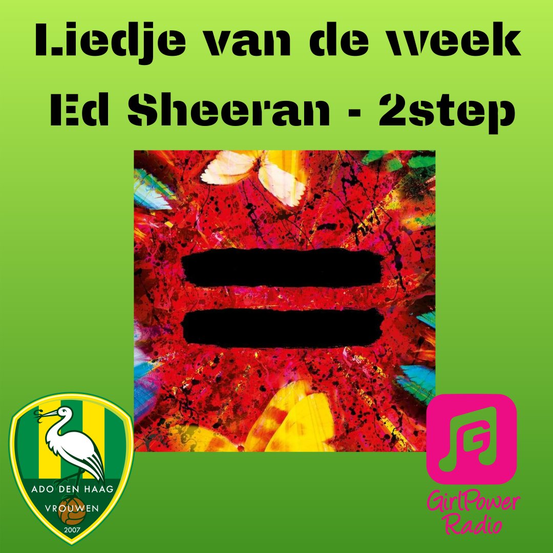 GirlPower_Radio's tweet photo. Liedje van de week gekozen door de fans van ADO Den Haag Vrouwen :
Ed Sheeran - 2Step
#fans #adovrouwen #adodenhaag #radio #girlpowerradio #girlpower https://t.co/GrK79OQMex