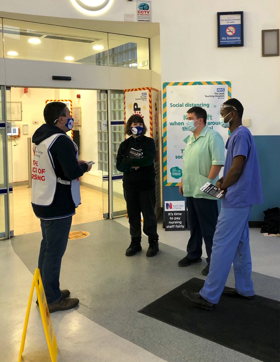 RCNYorksHumber's tweet photo. It’s been great talking to so many @theRCN members at Leeds General Infirmary about #FairPayForNursing this morning. If you have any questions please do come &amp; see us. https://t.co/KdlALLVkue