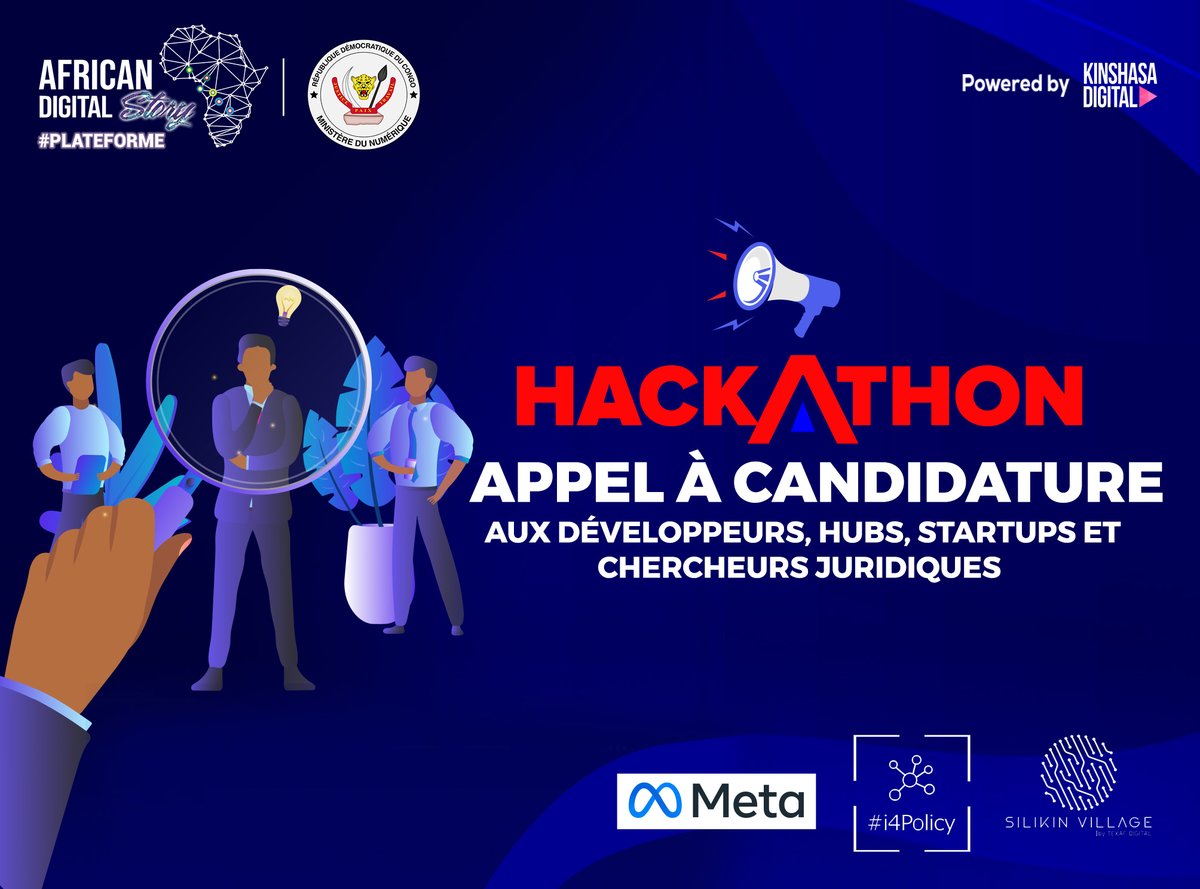 #LEXRDCPLATEFORME Challenge🔥
 
Le Ministère du Numérique lance un challenge pour la création d’une #plateforme d’information juridique accessible au public, avec le soutien de <a href="/Meta/">Meta</a>.
Prix: 5⃣0⃣0⃣0⃣$ postulez avant le 6 déc ⬇️: bit.ly/numlexcd
#NumeriqueCD #Numerique #RDC