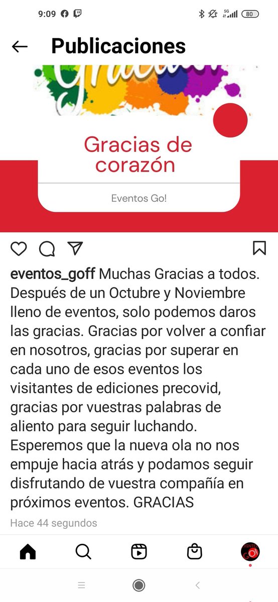 EventosGoFF's tweet photo. Muchas Gracias a todos. Después de un Octubre y Noviembre lleno de eventos, solo podemos daros las gracias. https://t.co/vqu3e7qR0q