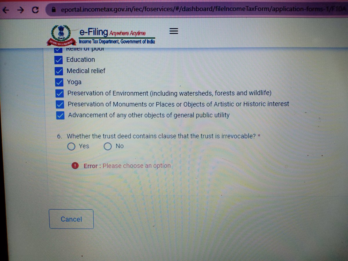 UPCTIndia's tweet photo. Again income tax portal is not working for form 10A.  @Infosys @FinMinIndia @IncomeTaxIndia https://t.co/DislBo56ho