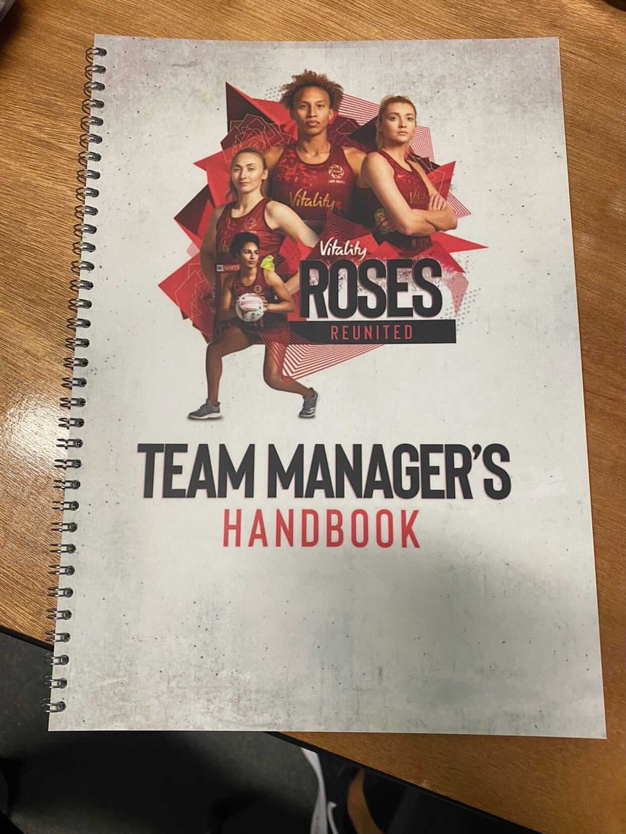 Recent work for <a href="/EnglandNetball/">England Netball</a> printing their Team Managers handbook for the England &amp; Jamaica Netball Management Team. #rosesreunited