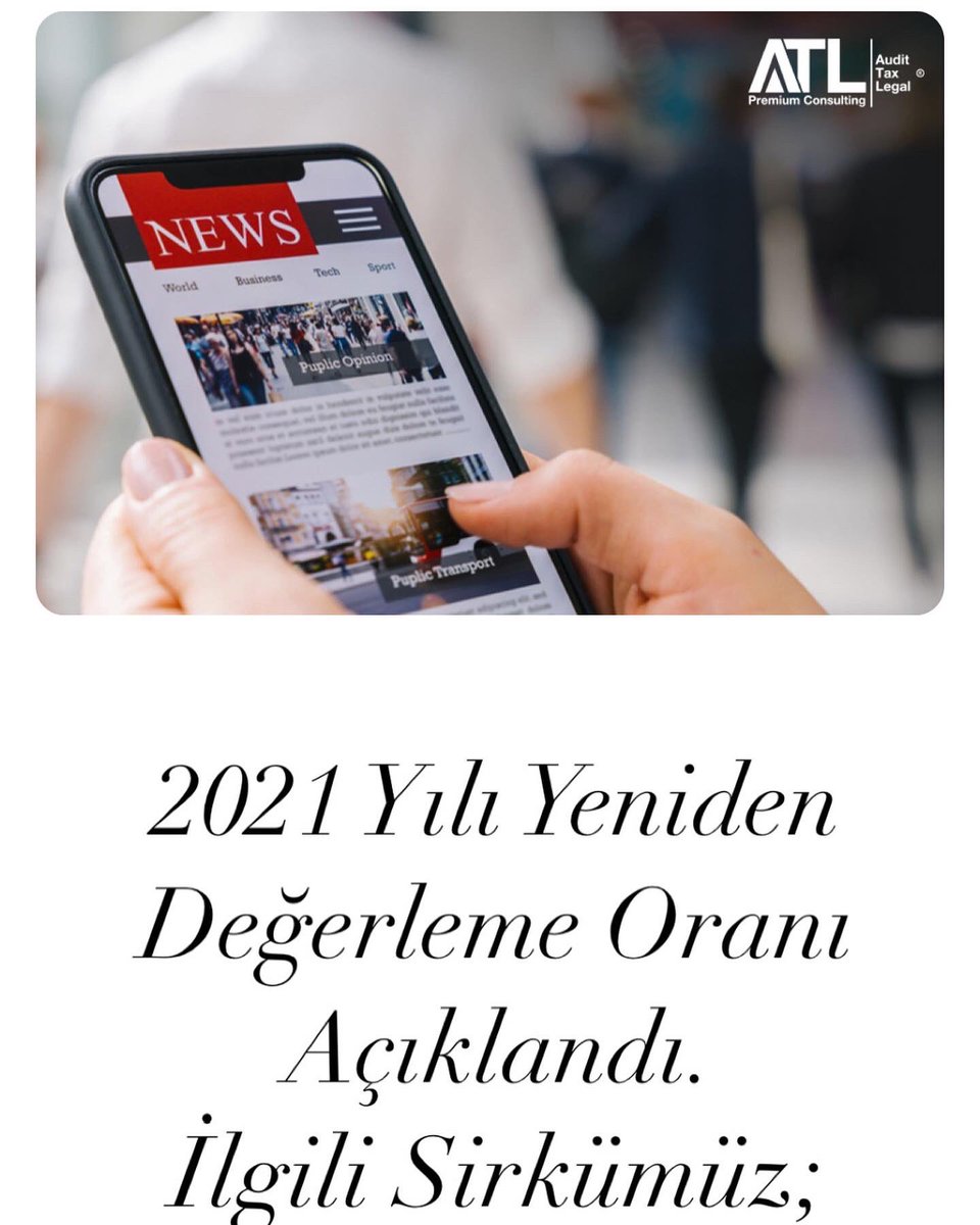 AtlYMM's tweet photo. 2021 Yılı Yeniden Değerleme Oranı Açıklandı. İlgili sirkülerimiz web sitemizde yayımlanmıştır.

https://t.co/ilzs8jtMwz

ATL: #Audit #Tax #Legal https://t.co/lfzZ8RhO6w
