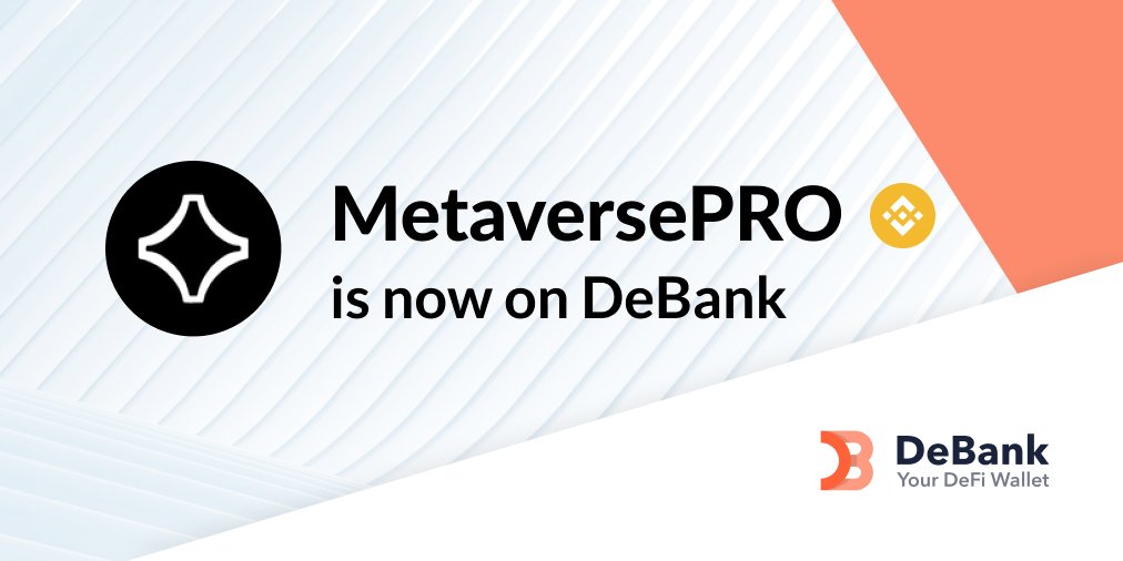 DeBankDeFi's tweet photo. MetaversePRO portfolio is now tracked on https://t.co/IEGJ3ztMtG!
(@BinanceChain version)

Hat tip to all @MetaverseProDAO voters!
https://t.co/trha4acx9D https://t.co/bXpKKVPunJ