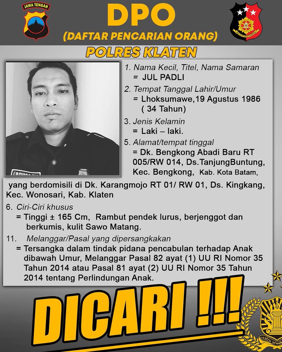 kabarklaten's tweet photo. DPO Polres Klaten https://t.co/OXlYFhMnoC