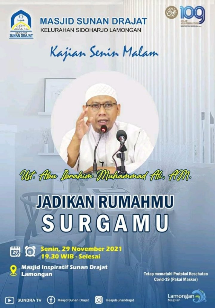 Insya Allah Kajian Senin Malam ini di Masjid Sunan Drajat

#lamonganmengaji #kajianislam #infokajian