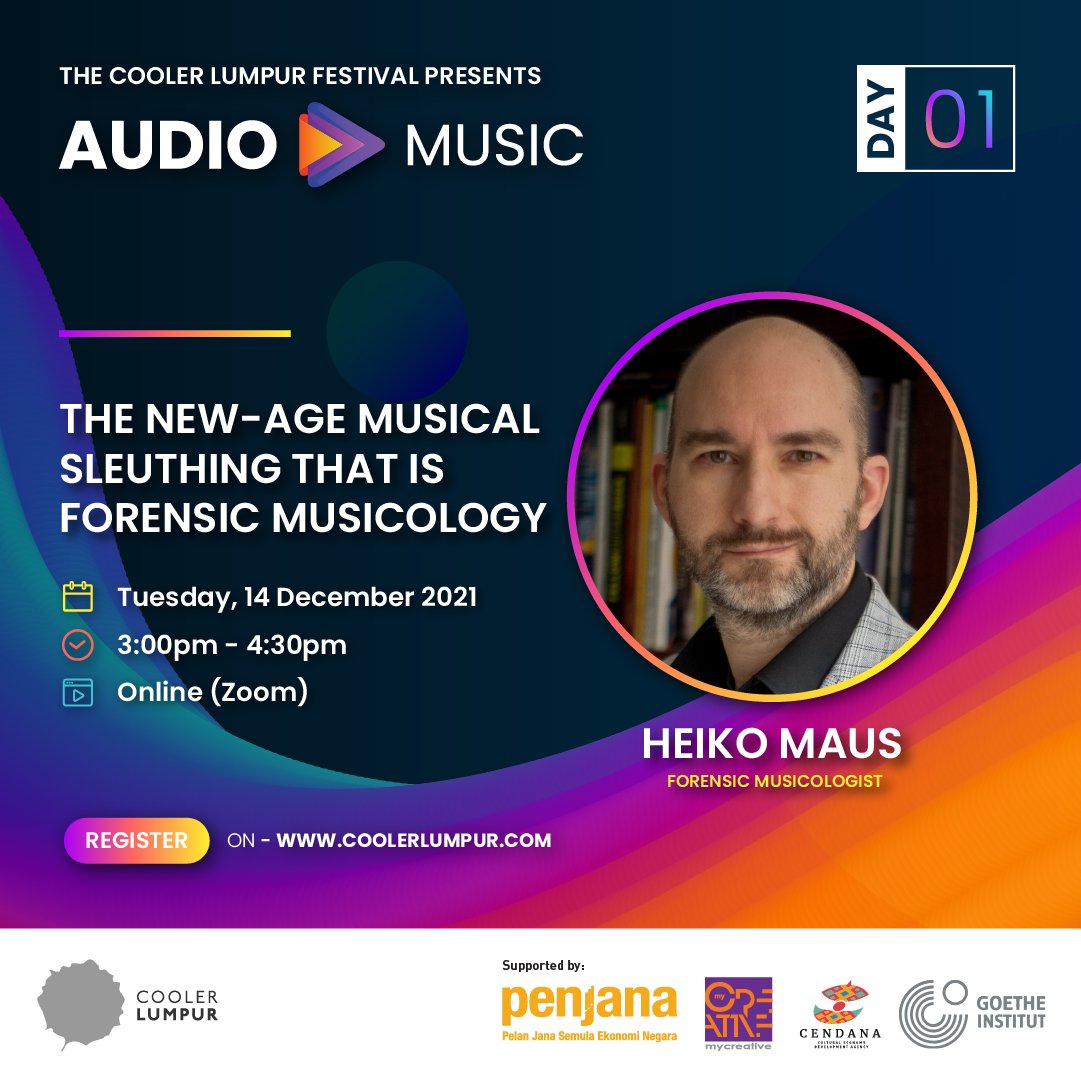 In this CSI meets music session, hear from forensic musicologist Heiko Maus as he shares his journey into the field and his advice for those looking to join him.

Sign up now: bit.ly/TCLFAudioMusic3

#CoolerLumpur #thereismoretomusic #CENDANAMalaysia #GoetheInstitutMalaysia