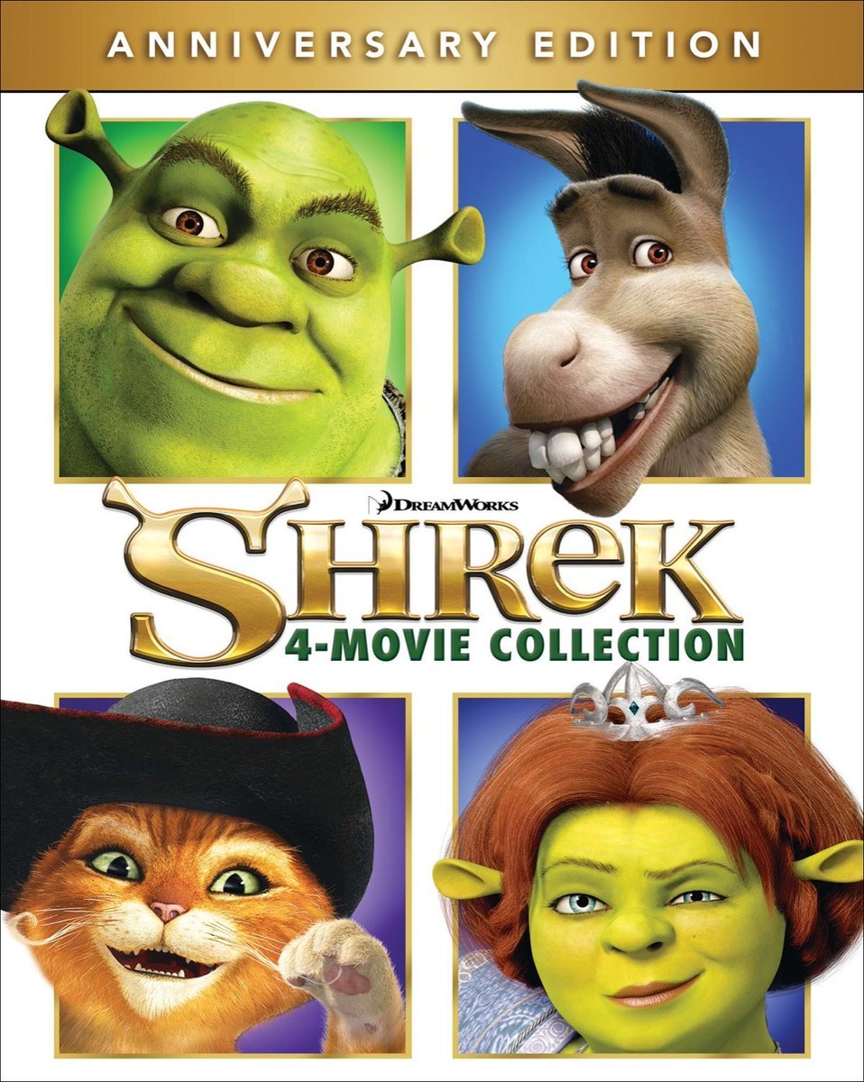 Wario64's tweet image. Shrek 4-Movie Collection Anniversary Edition (Blu-ray) is $14.99 on Amazon DOTD amzn.to/3px6mdv

Shrek: The Ultimate Collection (Blu-ray + Digital) $19.99 amzn.to/317f1GM  #ad