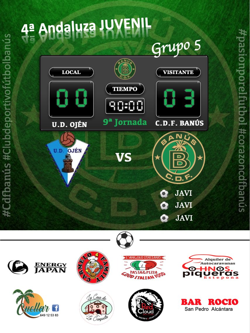 JosePascualgon3's tweet photo. 💥 RESULTADO DE NUESTRO EQUIPO DE ESTE FIN DE SEMANA 28 / 11 / 2021 💥
⚽ JUVENIL
💚🖤 ‼️‼️ VAMOS C.D.F. BANÚS ‼️‼️ 💚🖤
#uneteanustrafamilia
#corazoncdfbanús
#pasionporelfutbol
#Cdfbanus
#Cdfbanus
#Clubdeportivofútbolbanús https://t.co/FejVeZCdWY