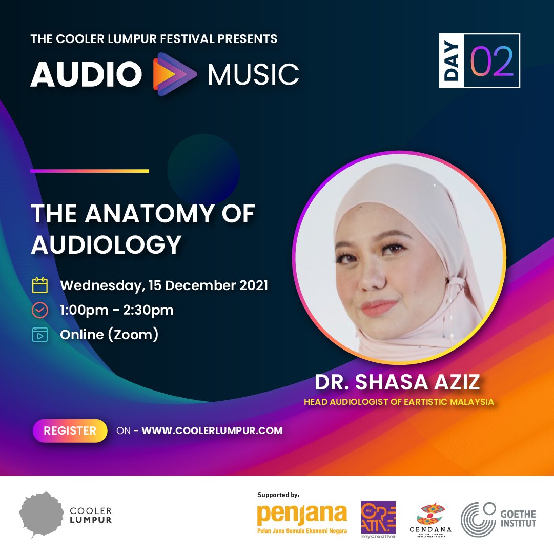 Find out how audiology can improve the quality of life for hearing-impaired individuals from Dr Shasa Aziz, Founder and Head Audiologist of Eartistic.

Sign up now: bit.ly/TCLFAudioMusic5

#CoolerLumpur #thereismoretomusic #CENDANAMalaysia #GoetheInstitutMalaysia