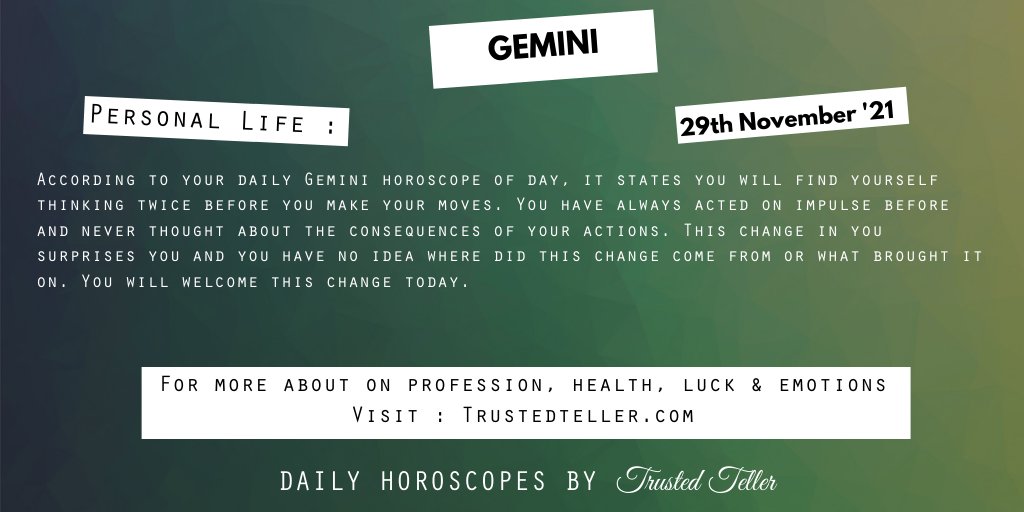 Trustedteller's tweet image. To know more, click on the link below.
trustedteller.com/horoscope

#Libra #Virgo #gemini #Aquarius #Horoscope #ASTRO_GATEWAY_OPEN #ZodiacFacts