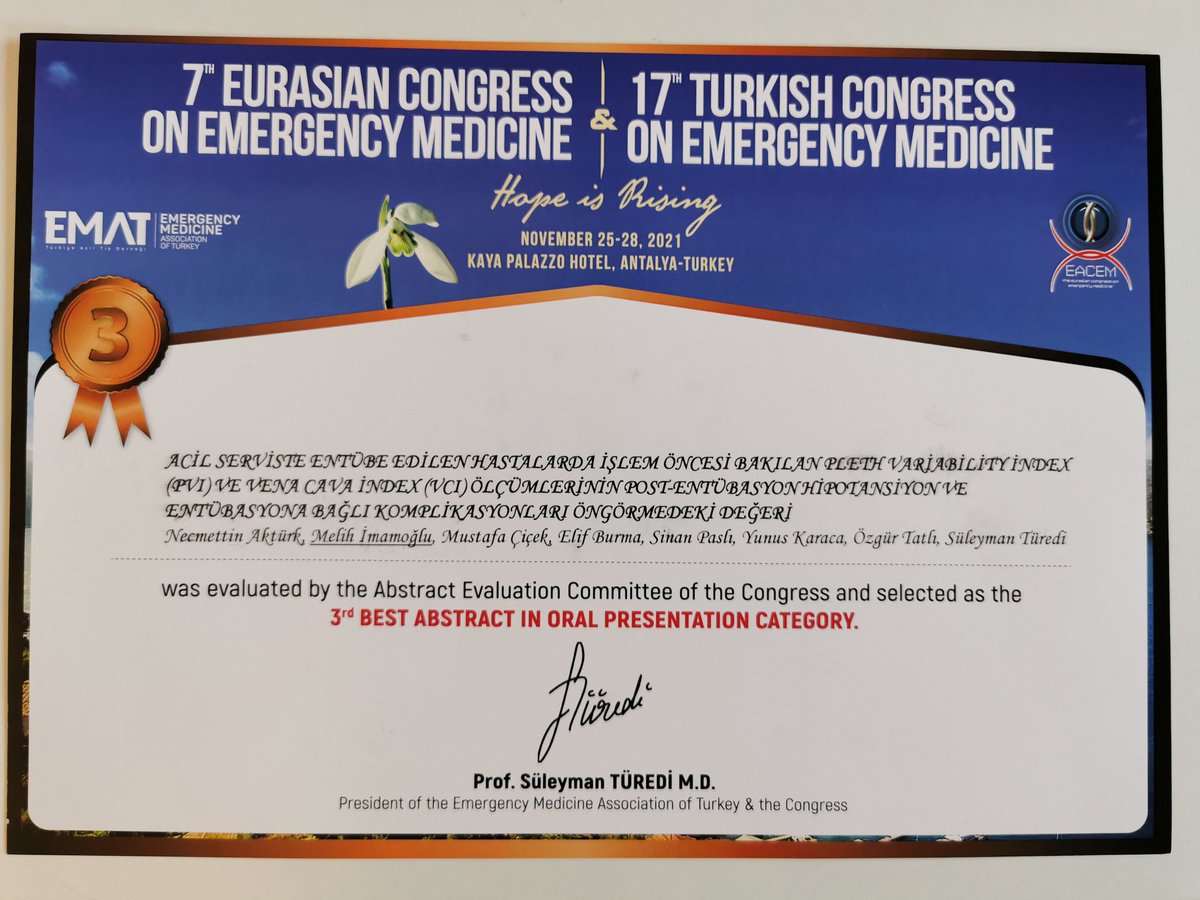 ktuacil's tweet photo. #EACEM2021 'de @melihimam hocamızın sunumu yaptığım sözlü bildirimiz ödül kazandı👏🏻👏🏻👏🏻
Başarılı bir kongre geçiren ve eve ödülle dönen ekibimizi tebrik ediyoruz. 
@eacem2021 @TrTATD @TurediSuleyman @ktuacil @Drmustafacicek @cocoleydii
#acilcandır https://t.co/KICgbJOuF1